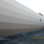 Exterior: Paint 5 colored stripes on exterior of commercial building. Interior: Paint interior in 5 colors.